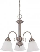 Nuvo 62/1113 - 3 Light - Ballerina LED Chandelier - Brushed Nickel Finish - Frosted Glass - Lamps Included