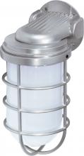 Nuvo SF76/622 - 1 Light - 10&#34; Vapor Proof - Wall Mount with Frosted Glass - Metallic Silver Finish