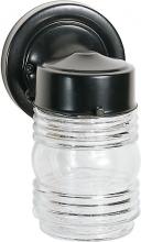Nuvo SF77/119B - 1 Light - 6&#34; Mason Jar with Clear Glass - Black Finish