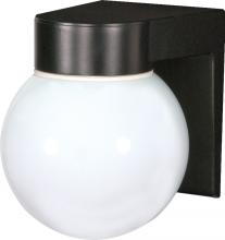 Nuvo SF77/140 - 1 Light - 8&#34; Utility Wall with White Glass - Black Finish