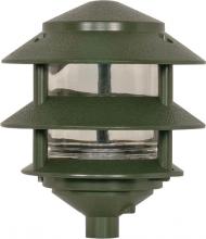 Nuvo SF77/323 - 1 Light - 8&#34; Pathway Light Two Louver - Small Hood - Green Finish