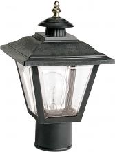 Nuvo SF77/898 - 1 Light - 13&#39;&#39; Coach Post Top Lantern with Finial; Beveled Acrylic Panels; Black Finish