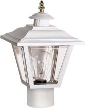 Nuvo SF77/899 - 1 Light - 13&#39;&#39; Coach Post Top Lantern with Finial; Beveled Acrylic Panels; White Finish