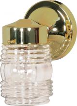 Nuvo SF77/996 - 1 Light - 6&#34; Mason Jar with Clear Glass - Polished Brass Finish