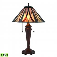 ELK Home D4085-LED - Foursquare 24&#39;&#39; High 2-Light Table Lamp - Tiffany Bronze - Includes LED Bulbs