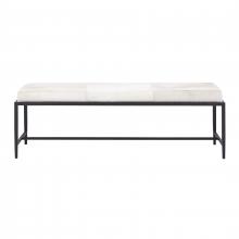 ELK Home H0805-10873 - Canyon Long Bench - Dark Bronze with Ivory Hide